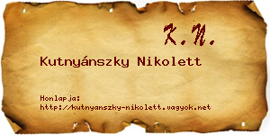 Kutnyánszky Nikolett névjegykártya